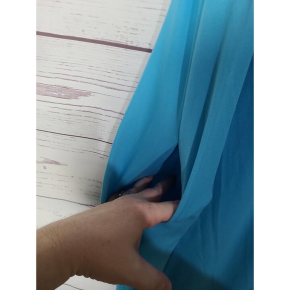 VTG Anthony Richards Blue Embroidered Floral Short Sleeve Nightgown Womans 1X - Picture 3 of 5